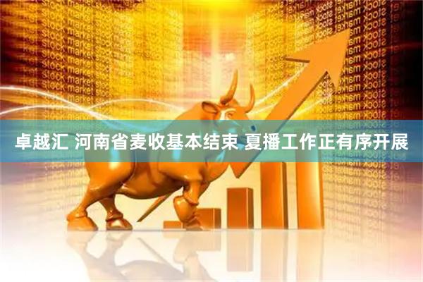 卓越汇 河南省麦收基本结束 夏播工作正有序开展