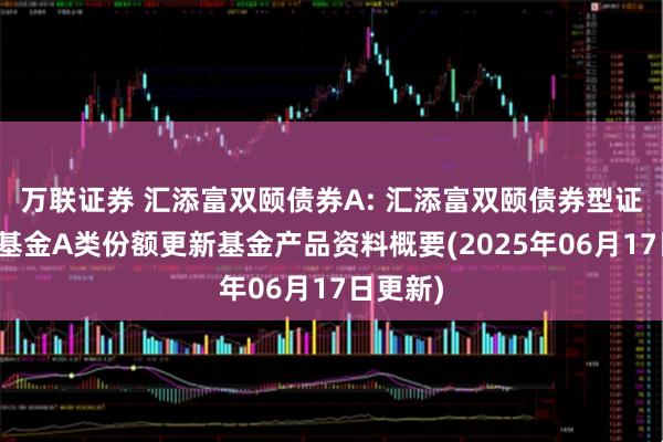 万联证券 汇添富双颐债券A: 汇添富双颐债券型证券投资基金A类份额更新基金产品资料概要(2025年06月17日更新)
