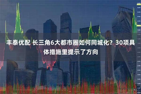 丰泰优配 长三角6大都市圈如何同城化？30项具体措施里提示了方向