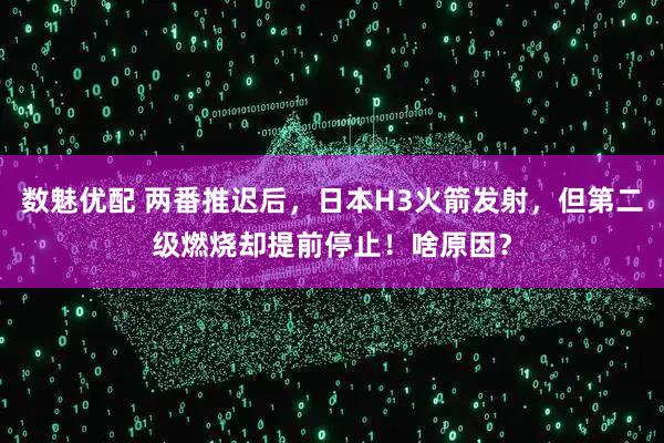 数魅优配 两番推迟后，日本H3火箭发射，但第二级燃烧却提前停止！啥原因？